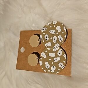 Tan Snowman Earrings